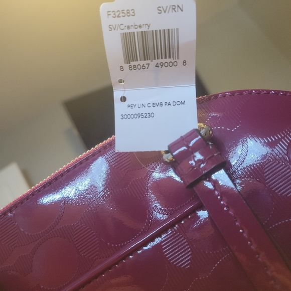 Coach Peyton Link C Embossed Leather Domed Satchel - Picture 11 of 15